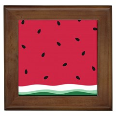 Minimalist Summer Watermelon Wallpaper Framed Tile by Ravend