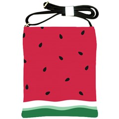 Minimalist Summer Watermelon Wallpaper Shoulder Sling Bag by Ravend