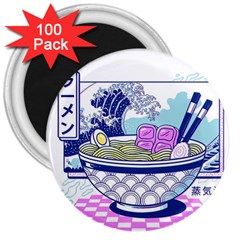 Ramen Kanji Vaporwave Artwork Minimalism 3  Magnets (100 Pack) by Bangk1t