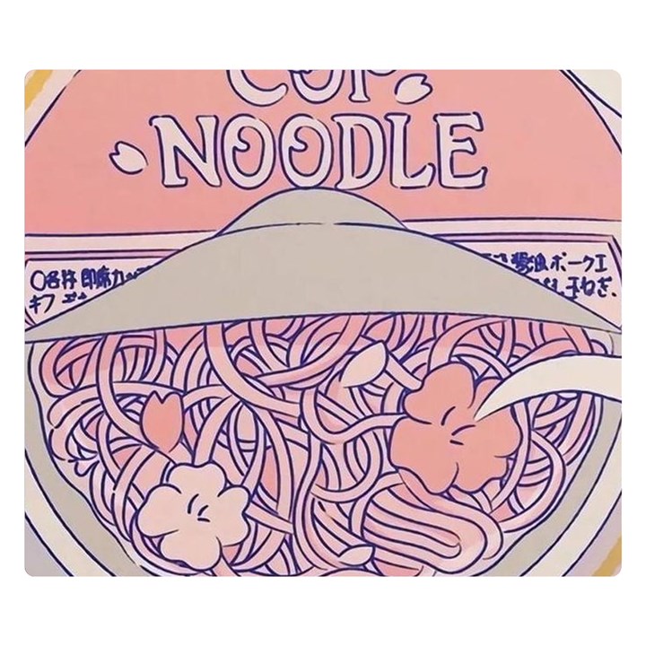 Ramen Kawaii Aesthetic Pink Two Sides Premium Plush Fleece Blanket (Small)