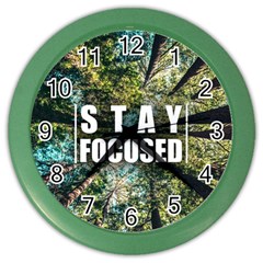 Stay Focused Focus Success Inspiration Motivational Color Wall Clock by Bangk1t