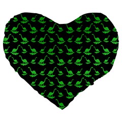 Our Dino Friends Large 19  Premium Flano Heart Shape Cushions by ConteMonfrey