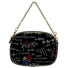 Black Background With Text Overlay Mathematics Formula Board Chain Purse (two Sides) by uniart180623