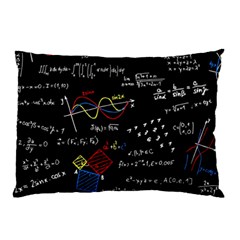 Black Background With Text Overlay Mathematics Formula Board Pillow Case by uniart180623