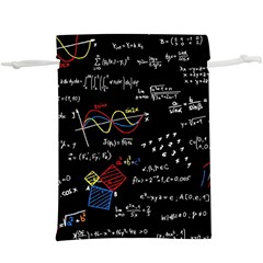 Black Background With Text Overlay Mathematics Formula Board Lightweight Drawstring Pouch (xl) by uniart180623