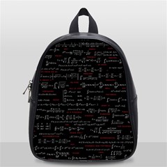 Black Background With Text Overlay Digital Art Mathematics School Bag (small) by uniart180623