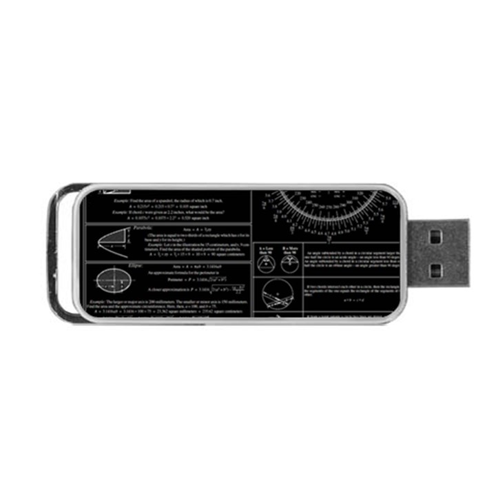 Black Background With Text Overlay Mathematics Trigonometry Portable USB Flash (Two Sides)