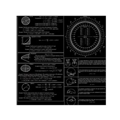 Black Background With Text Overlay Mathematics Trigonometry Square Satin Scarf (30  X 30 ) by uniart180623