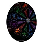 Zodiac Geek Oval Glass Fridge Magnet (4 pack) Front