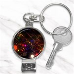 Abstract Light Star Design Laser Light Emitting Diode Nail Clippers Key Chain Front