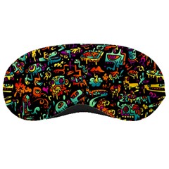 Cartoon Monster Pattern Abstract Background Sleeping Mask by uniart180623