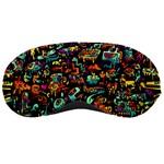 Cartoon Monster Pattern Abstract Background Sleeping Mask Front