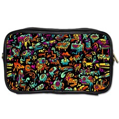 Cartoon Monster Pattern Abstract Background Toiletries Bag (two Sides) by uniart180623