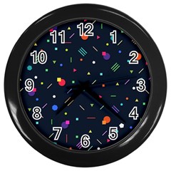 Abstract Minimalism Digital Art Abstract Wall Clock (black) by uniart180623