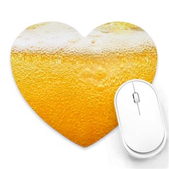 Texture Pattern Macro Glass Of Beer Foam White Yellow Heart Mousepad by uniart180623