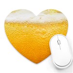 Texture Pattern Macro Glass Of Beer Foam White Yellow Heart Mousepad Front