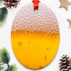 Beer Texture Liquid Bubbles Ornament (oval) by uniart180623