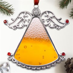 Beer Texture Liquid Bubbles Metal Angel With Crystal Ornament by uniart180623