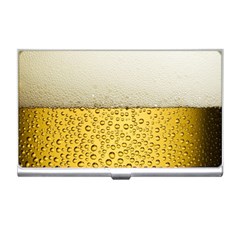 Texture Pattern Macro Glass Of Beer Foam White Yellow Art Business Card Holder by uniart180623