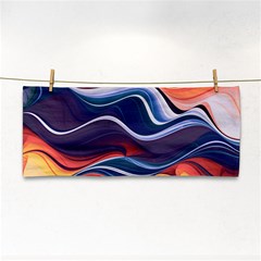 Wave Of Abstract Colors Hand Towel by uniart180623