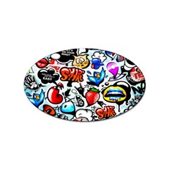 Graffiti Art Cartoon Comic Sticker (oval) by uniart180623