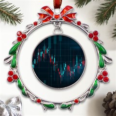 Flag Patterns On Forex Charts Metal X mas Wreath Ribbon Ornament by uniart180623