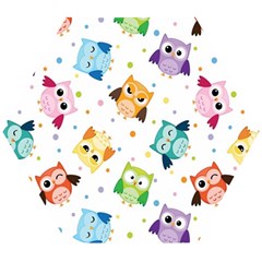 Owl Bird Wooden Puzzle Hexagon by uniart180623