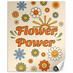 Retro Groovy Daisy Flowers Mushroom Hippie Canvas 16  X 20  (unframed) by Givinglala