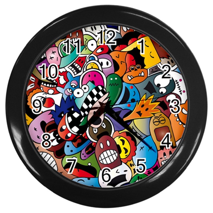 Cartoon Explosion Cartoon Characters Funny Wall Clock (Black)