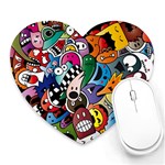 Cartoon Explosion Cartoon Characters Funny Heart Mousepad Front