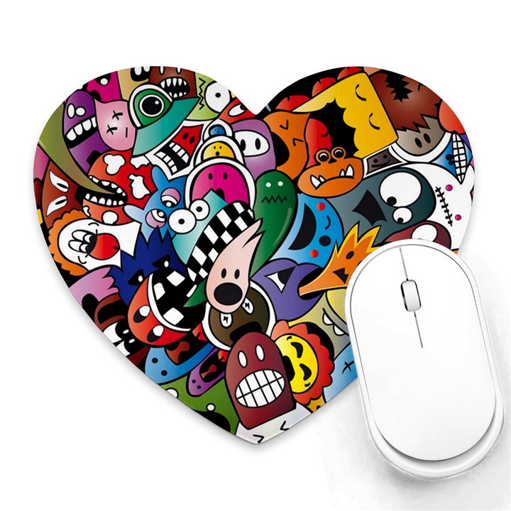 Cartoon Explosion Cartoon Characters Funny Heart Mousepad