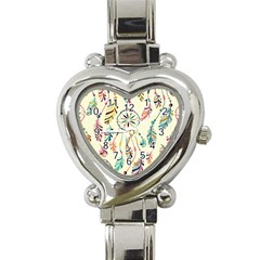 Dreamcatcher Abstract Pattern Heart Italian Charm Watch by uniart180623