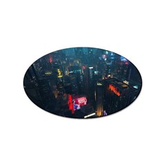 Cityscape Digital Art Sticker Oval (100 Pack) by uniart180623