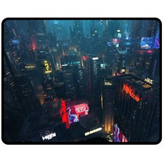 Cityscape Digital Art Two Sides Fleece Blanket (medium) by uniart180623