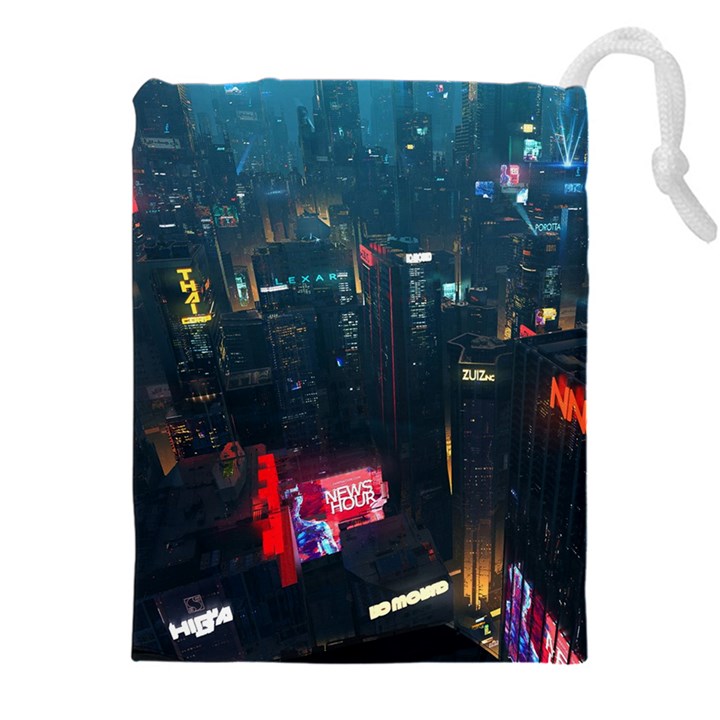 Cityscape Digital Art Drawstring Pouch (4XL)