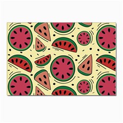 Watermelon Pattern Slices Fruit Postcards 5  X 7  (pkg Of 10) by uniart180623