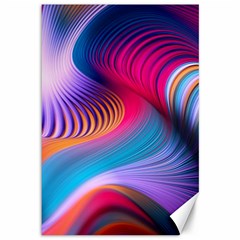 Colorful 3d Waves Creative Wave Waves Wavy Background Texture Canvas 12  X 18  by uniart180623