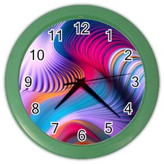 Colorful 3d Waves Creative Wave Waves Wavy Background Texture Color Wall Clock by uniart180623