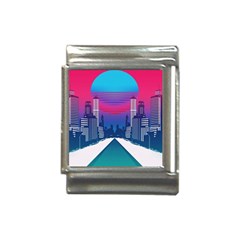 Retro Cityscape Artist Artwork Digital Art Italian Charm (13mm) by uniart180623