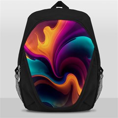 Abstract Colorful Waves Painting Backpack Bag by Simbadda