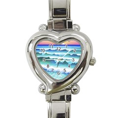 Ocean Sea Waves Beach Heart Italian Charm Watch by Simbadda