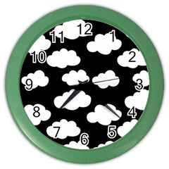 Bw Clouds Color Wall Clock by ConteMonfrey