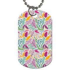 Leaves Colorful Leaves Seamless Design Leaf Dog Tag (two Sides) by Simbadda