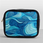 Ocean Waves Sea Abstract Pattern Water Blue Mini Toiletries Bag (One Side) Front