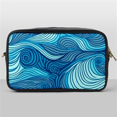 Ocean Waves Sea Abstract Pattern Water Blue Toiletries Bag (one Side) by Simbadda