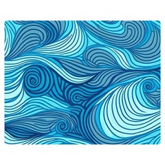 Ocean Waves Sea Abstract Pattern Water Blue Premium Plush Fleece Blanket (medium) by Simbadda