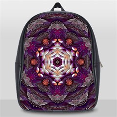 Rosette Kaleidoscope Mosaic Abstract Background Art School Bag (large) by Simbadda