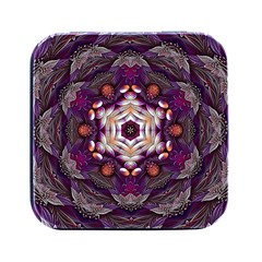 Rosette Kaleidoscope Mosaic Abstract Background Art Square Metal Box (black) by Simbadda