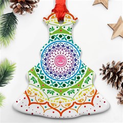 Mandala Pattern Rainbow Pride Ornament (christmas Tree)  by Simbadda