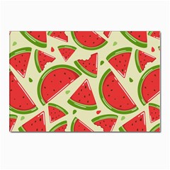 Cute Watermelon Seamless Pattern Postcards 5  X 7  (pkg Of 10) by Simbadda